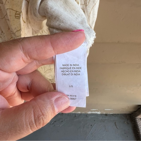 Lucky Brand Boho Long Sleeve Top - Size L Hippie Peasant Casual Modest NWT - Picture 5 of 7